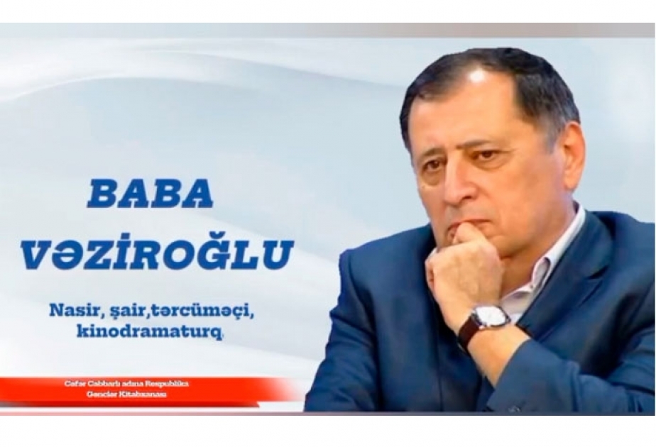 Kitabxanada şair Baba Vəziroğlunun 70 illik yubileyi münasibətilə videomaterial hazırlanıb