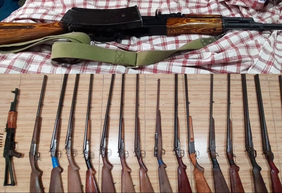 Lənkəran sakinlərindən qanunsuz saxlanılan "Kalaşnikov" avtomatları və ov silahları götürülüb