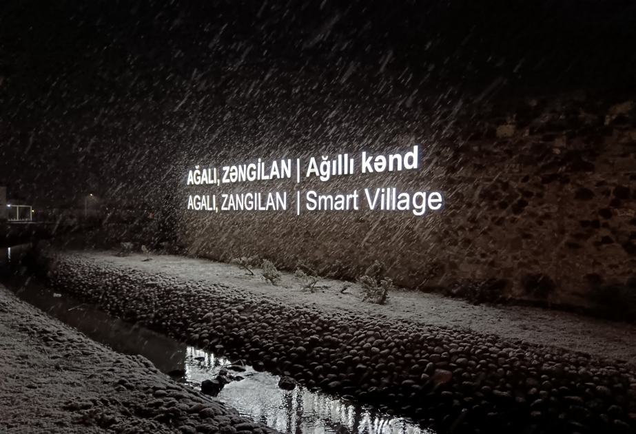 Ağalı kəndinin qarlı gecələri  FOTO VİDEO