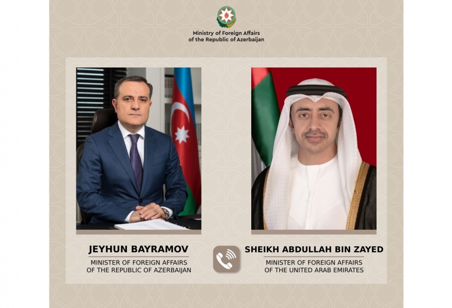 جيهون بايراموف وعبد الله بن زايد آل نهيان يبحثان القضايا الإقليمية والدولية عبر الاتصال المرئي