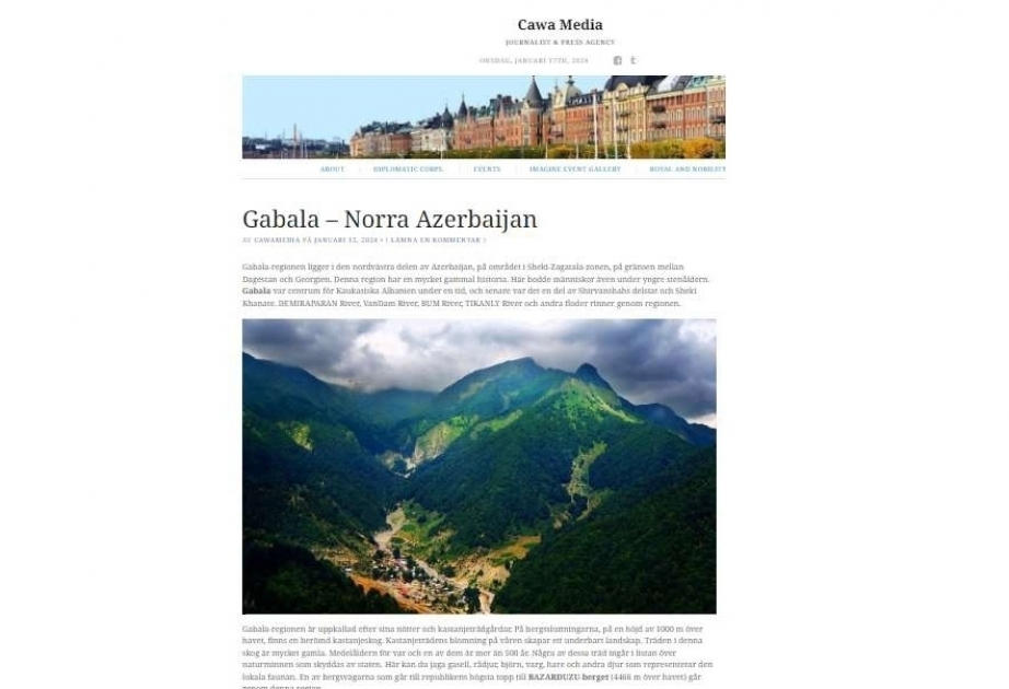 Gabala city’s mesmerizing nature in spotlight of Swedish Cawa Media agency
