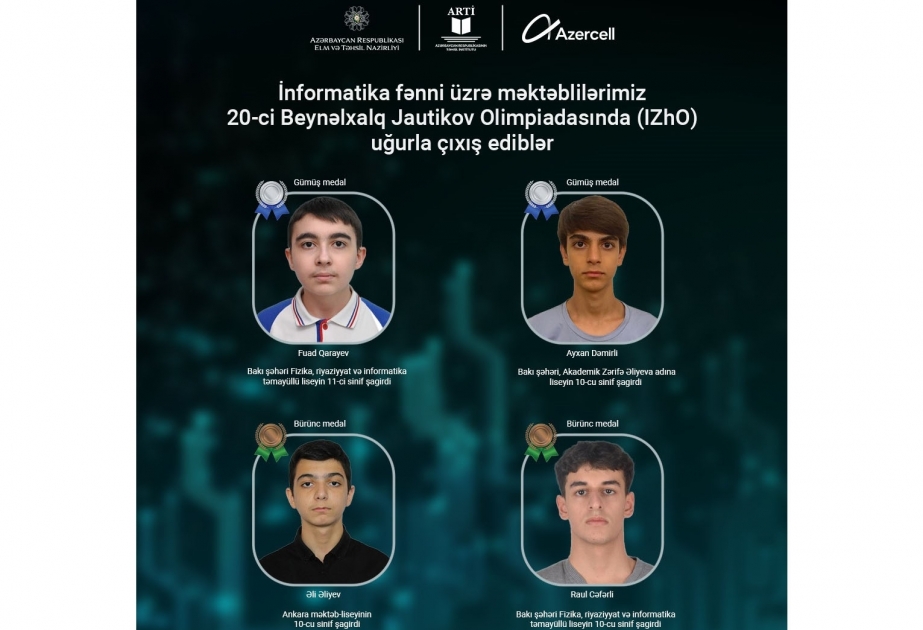 ® “Azercell”in dəstəklədiyi məktəblilər İnformatika üzrə beynəlxalq bilik yarışmasında uğurla çıxış ediblər