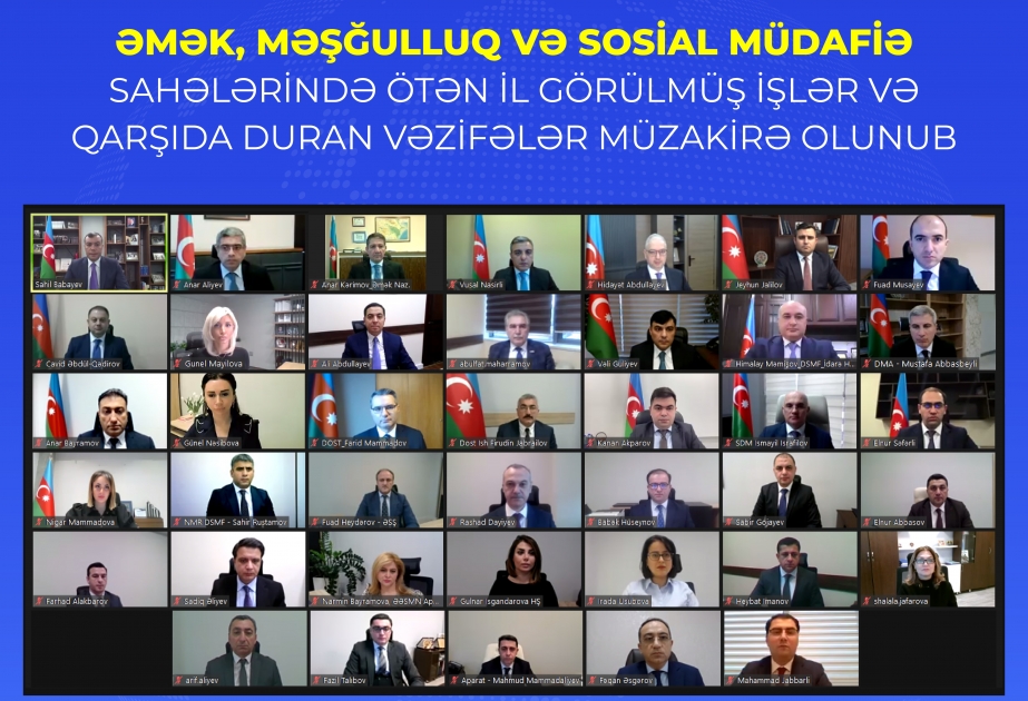 Əmək, məşğulluq və sosial müdafiə sahələrində ötən il görülmüş işlər və qarşıda duran vəzifələr müzakirə olunub