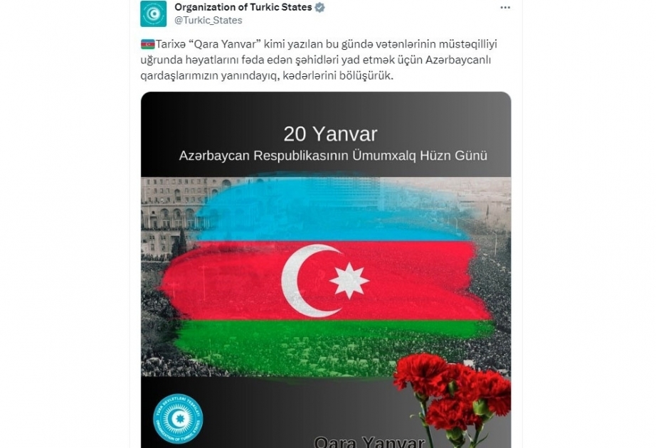 Организация тюркских государств: Мы рядом с нашими братьями-азербайджанцами, разделяем их горе