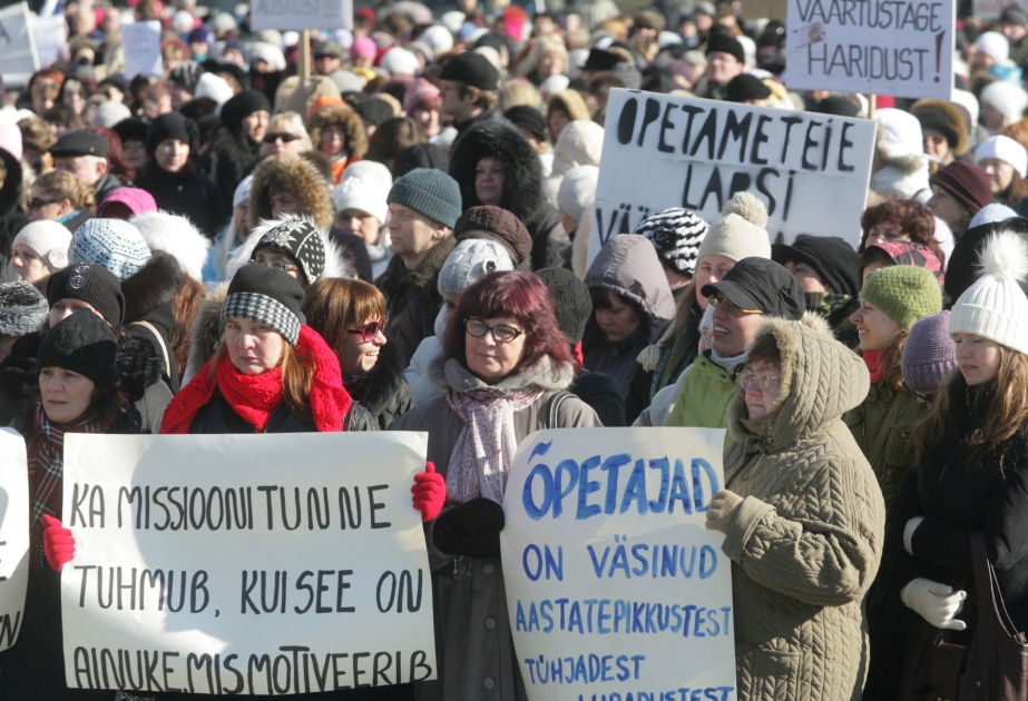 Estoniyada müəllimlərin müddətsiz tətili başlayıb