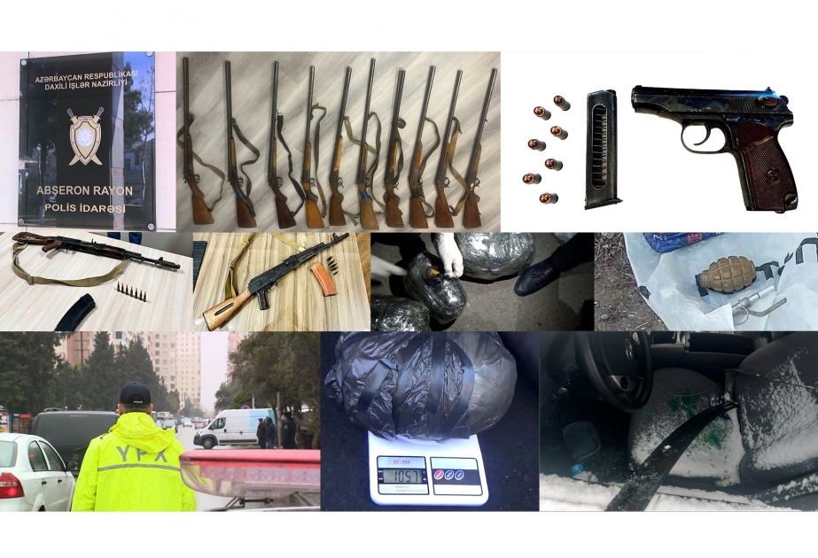 Ötən gün Abşeronda 13 odlu silah, 27 ov tüfəngi polisə təhvil verilib