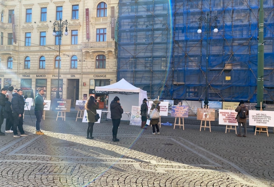 Azerbaijanis stage protest rally in Czech Republic against Armenia's mine terrorism