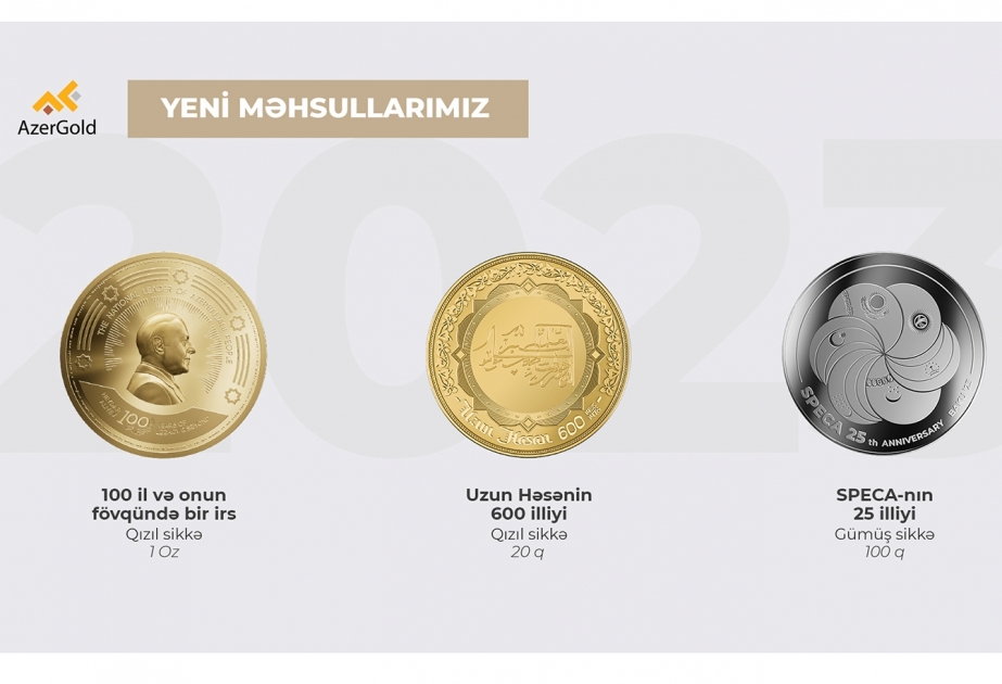 “AzerGold” 2023-cü ildə 3 dizaynda qızıl və gümüş sikkələr istehsal edib