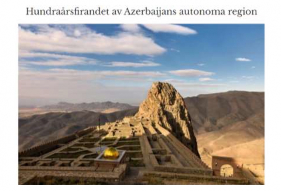 İsveç portalı Naxçıvan Muxtar Respublikası haqqında məqalə dərc edib