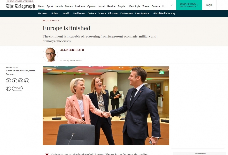 “The Telegraph” qəzeti: Avropanın sonudur
