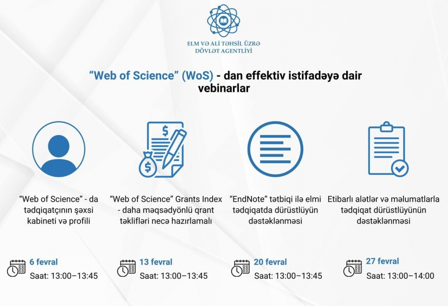 Elmi tədqiqatçılar üçün silsilə vebinarlar keçiriləcək