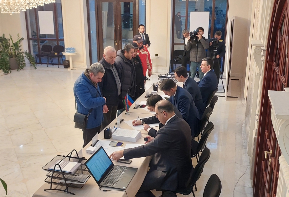 Azerbaijanis casting their ballots in Georgia