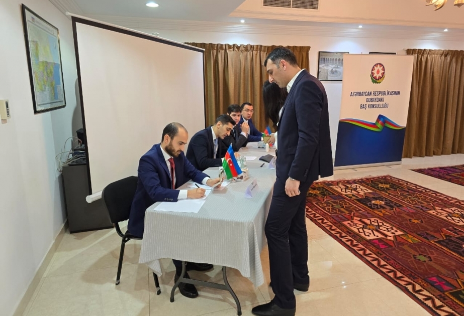 Azerbaijani citizens show active participation in presidential election voting in Dubai and Tabriz