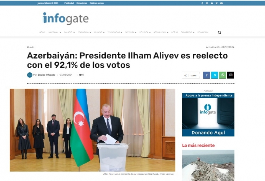 La prensa chilena escribe sobre las elecciones presidenciales en Azerbaiyán