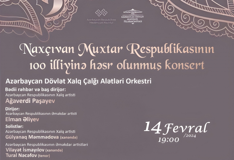 Naxçıvanın incəsənət nümayəndələri Bakıda konsert proqramı ilə çıxış edəcəklər