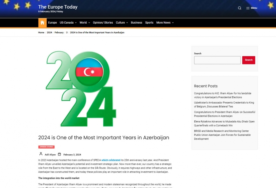 Ərəbdilli mətbuatda Azərbaycandakı sabitlikdən və qazanılan uğurlardan bəhs edilib