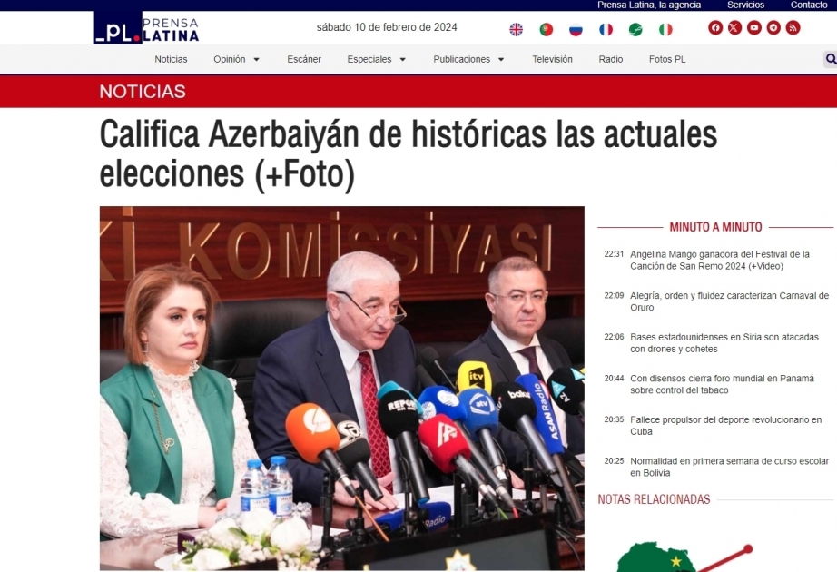 Azerbaijan`s snap presidential election captures spotlight in Cuban media coverage