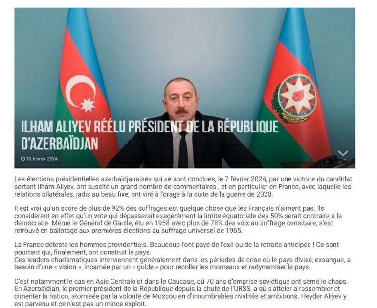Анастасия Лаврина комментирует для Musulmans en France: Азербайджан умеет отстаивать свою точку зрения и позицию