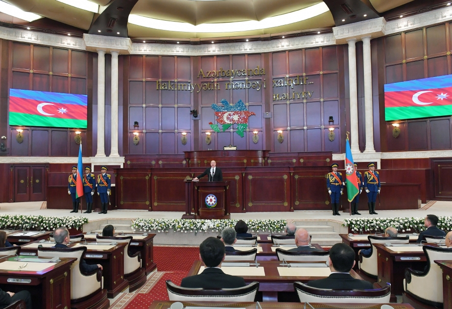 Inauguration ceremony of President of Azerbaijan Ilham Aliyev was held  The head of state made a speech at the ceremony VIDEO