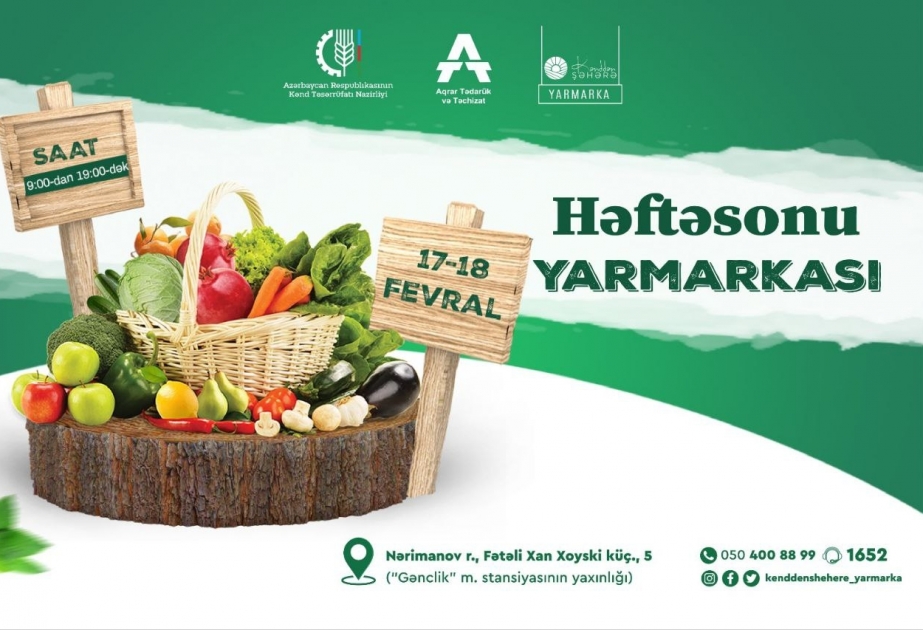 “Kənddən Şəhərə” həftəsonu yarmarkası açılacaq