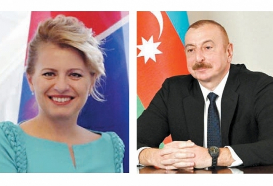 Slovak President Zuzana Čaputová congratulates Azerbaijani President Ilham Aliyev on his victory in election