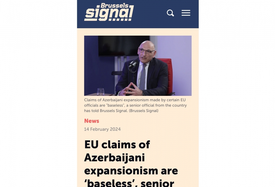 En una entrevista con "Brussels Signal", diplomáticos azerbaiyanos criticaron las declaraciones de la UE