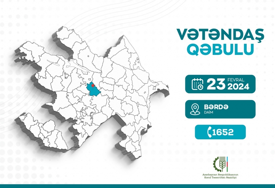 Məcnun Məmmədov Bərdədə vətəndaşları qəbul edəcək