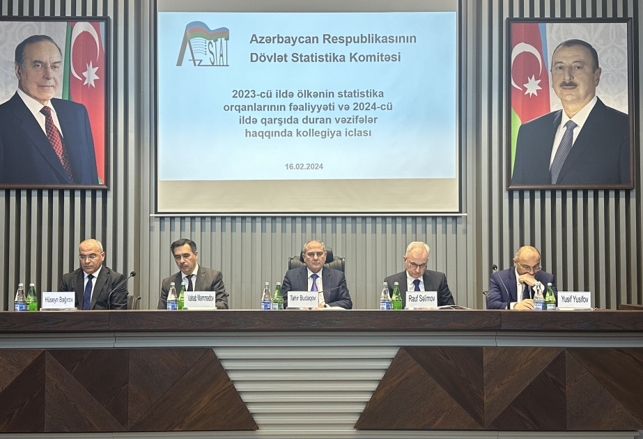 Dövlət Statistika Komitəsində 2023-cü ilin yekunlarına və 2024-cü ildə qarşıda duran vəzifələrə həsr olunan geniş kollegiya iclası keçirilib