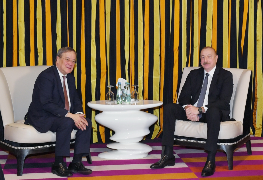 Prezident İlham Əliyev ilə Bundestaqın üzvü Armin Laşetin Münxendə görüşü olub VİDEO