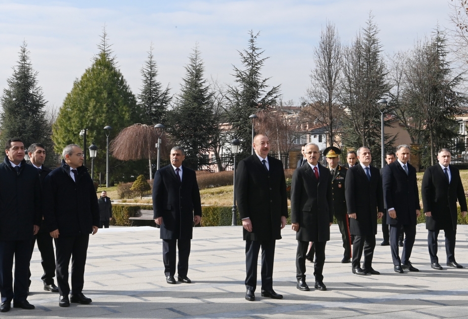 President Ilham Aliyev visited monument to Great Leader Heydar Aliyev in Ankara VIDEO