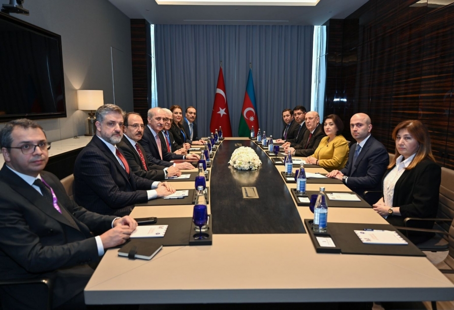 La Presidenta de Milli Majlis se reunió con el Presidente de la Gran Asamblea Nacional de Türkiye