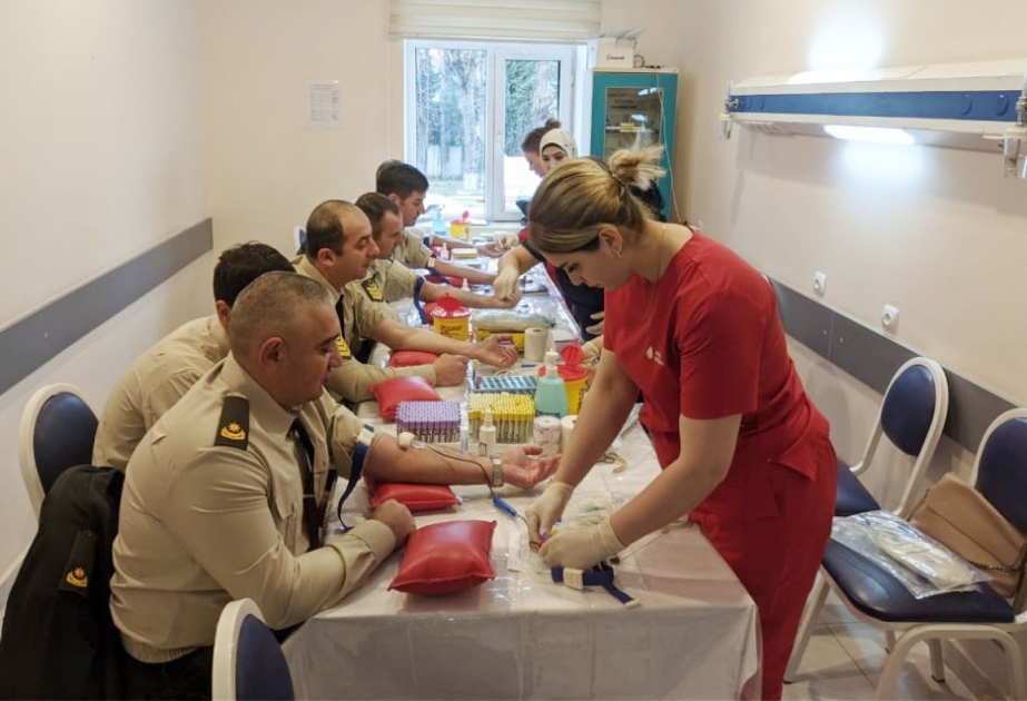 SOMDA-nın regional idarələrinin hərbi qulluqçuları qanvermə aksiyasında iştirak edib