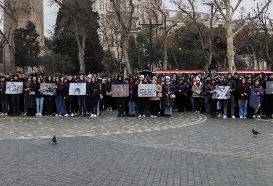 Tələbə gənclər Xocalı soyqırımının 32-ci ildönümü ilə bağlı tədbirlər keçirib