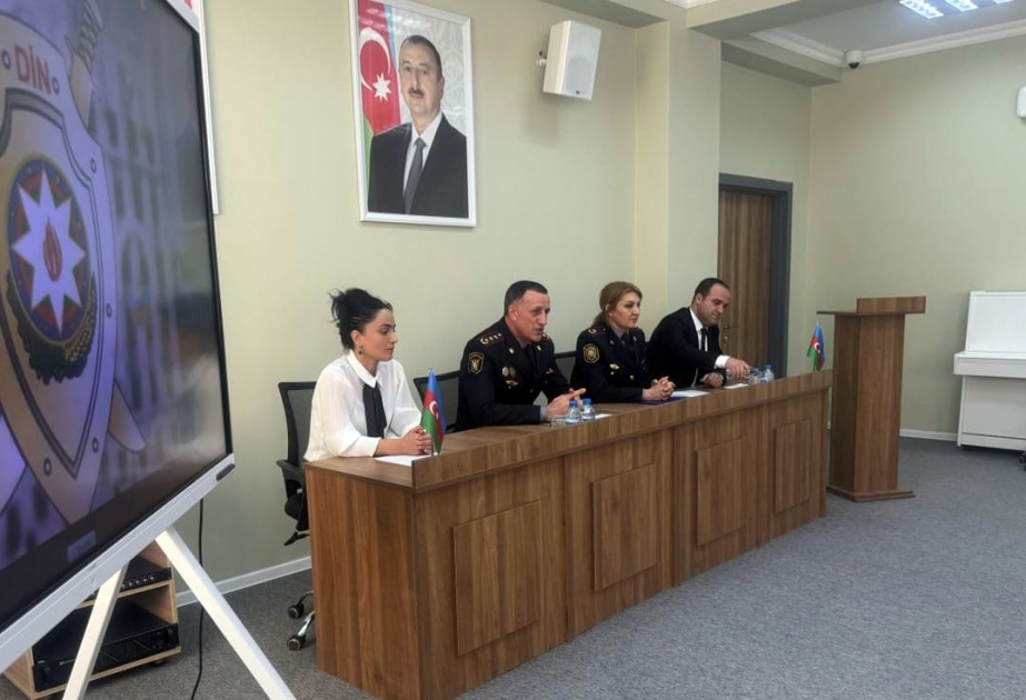 Polis Ağalıda şagirdlərin iştirakı ilə ilk dəfə maarifləndirmə tədbiri keçirib