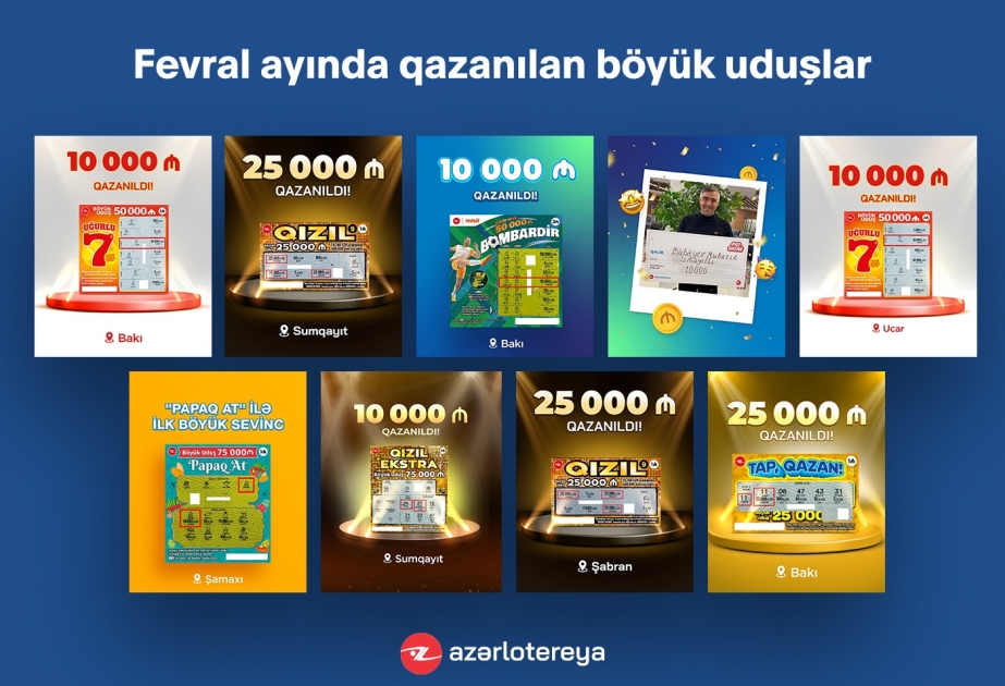 ®  “Azərlotereya” fevralda 14 böyük uduş qazandırıb