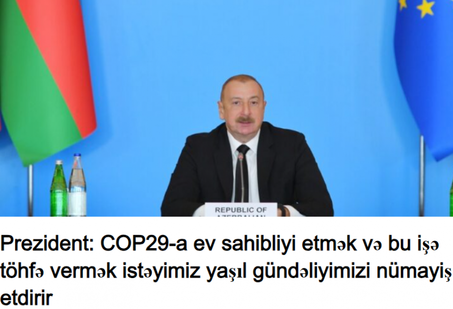 President Ilham Aliyev`s speech at 10th Southern Gas Corridor Advisory Council Ministerial Meeting captures spotlight in Georgian media coverage