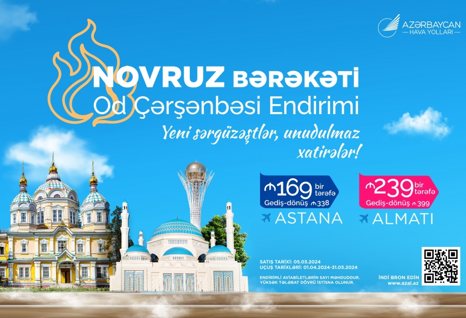 AZAL offers discounts on flights to Almaty and Astana