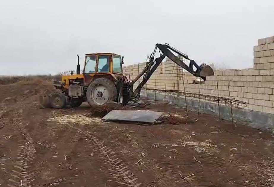 Fövqəladə Hallar Nazirliyi tərəfindən İmişli rayonunda qanunsuz tikili sökülüb