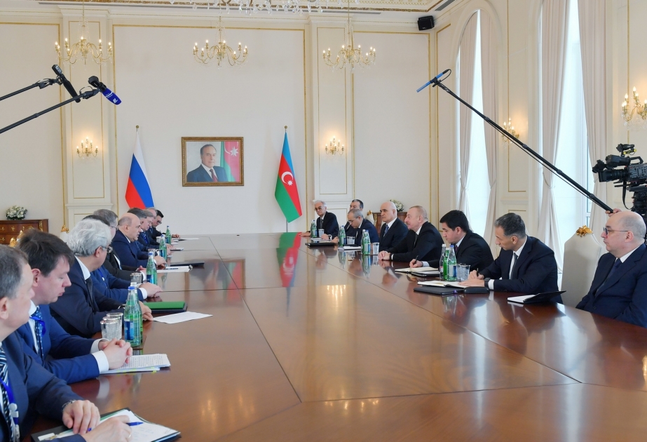 President of Azerbaijan Ilham Aliyev held meeting with Prime Minister of Russia VIDEO