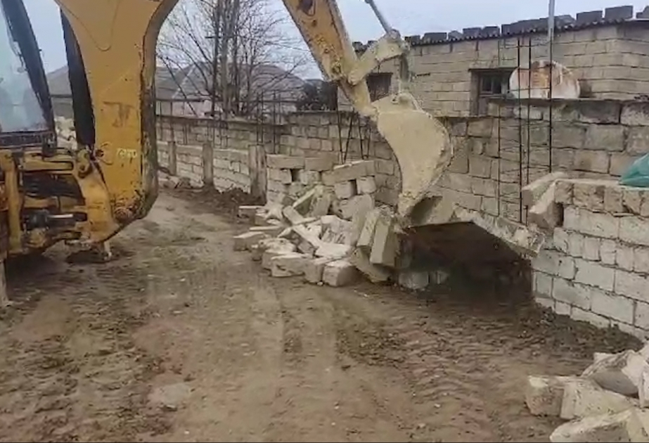 Fövqəladə Hallar Nazirliyi tərəfindən qanunsuz tikililər sökülüb VİDEO