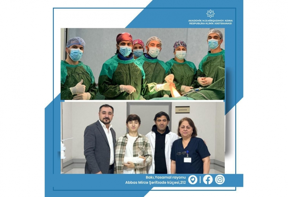 Respublika Klinik Xəstəxanasında idmançı üzərində açıq redüksiya internal fiksasiya və ulnar sinirin transpozisiyası cərrahi əməliyyatı aparılıb