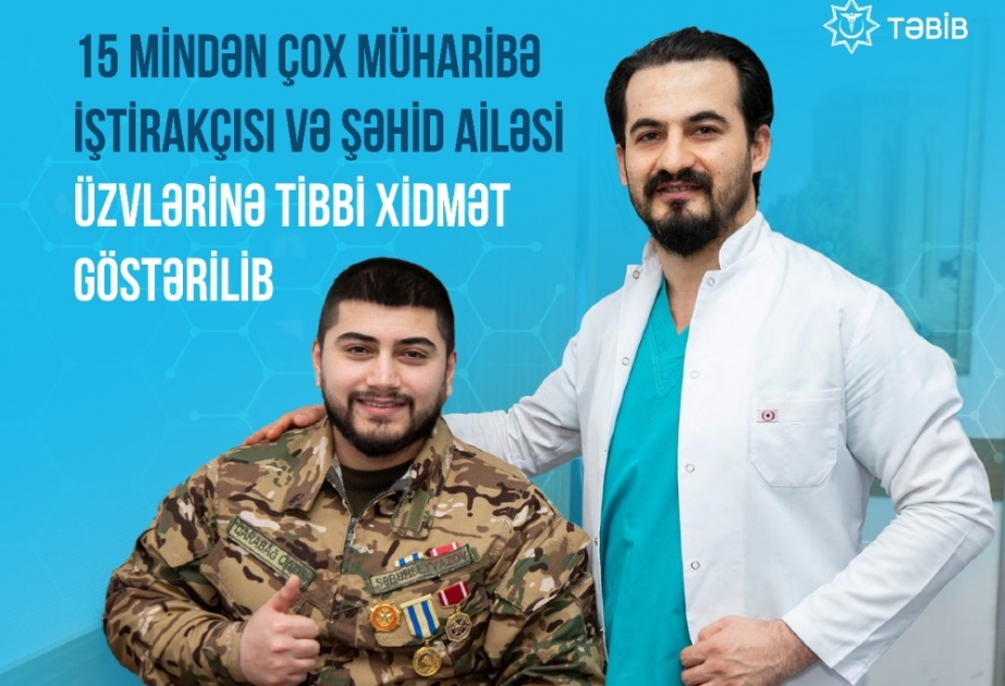 15 mindən çox müharibə iştirakçısı və şəhid ailəsi üzvlərinə tibbi xidmət göstərilib