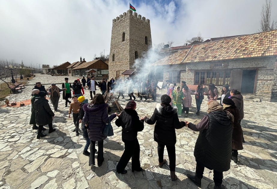 Yel çərşənbəsi Şamaxının Dəmirçi kəndində özünəməxsus şəkildə qeyd olunur FOTO VİDEO