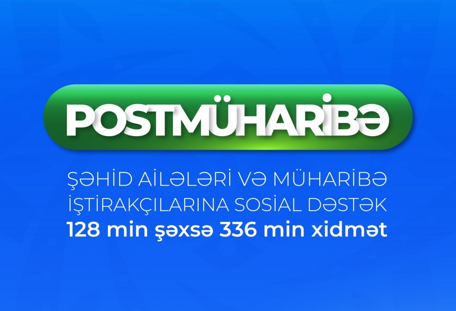 Postmüharibə dövründə şəhid ailələri üzvləri və müharibə iştirakçıları olan 128 min şəxsə 336 min xidmət göstərilib