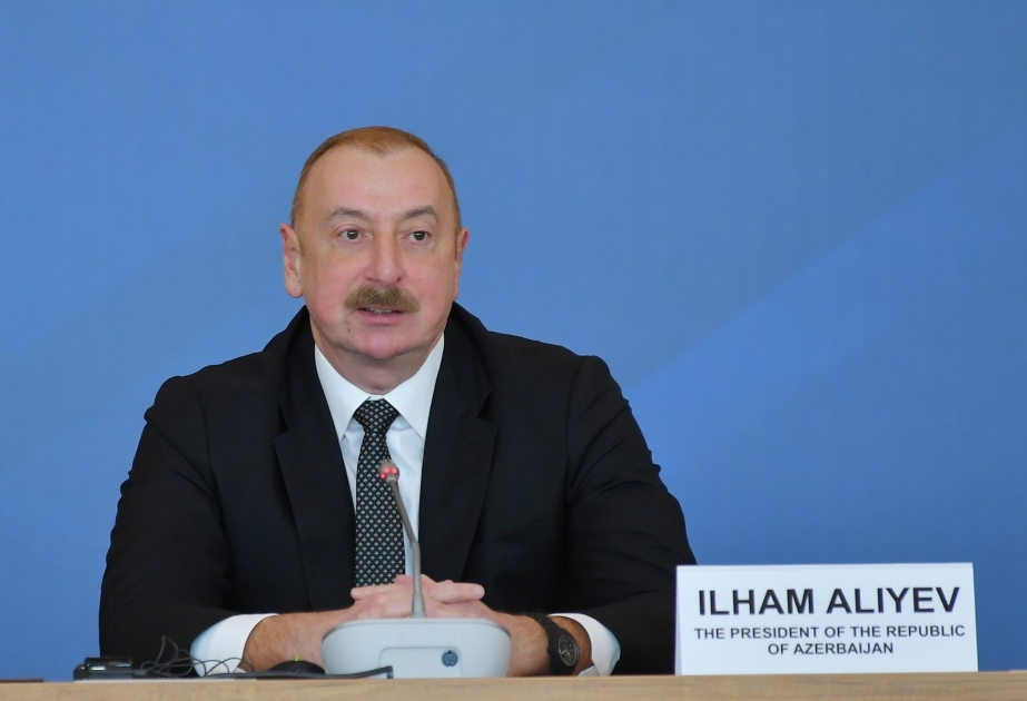 President Ilham Aliyev informed Global Baku Forum participants about biased position of France against Azerbaijan