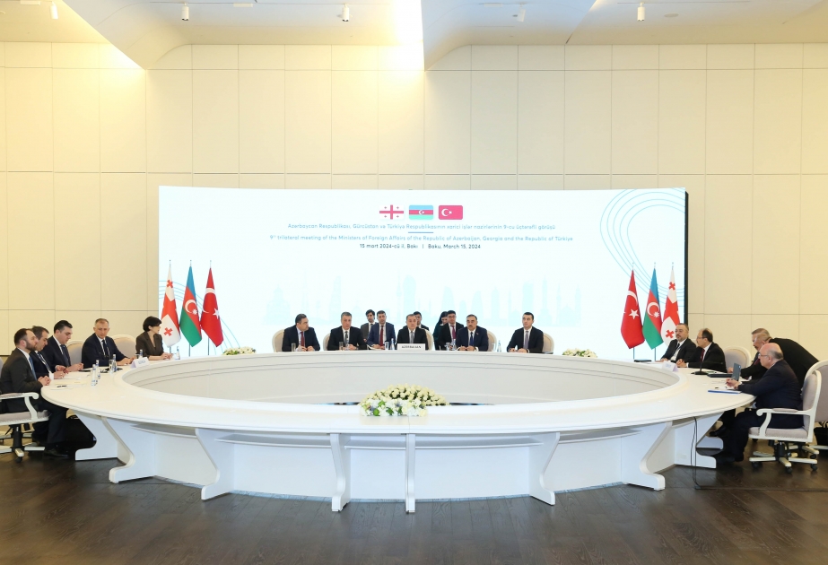 Bakıda Azərbaycan, Türkiyə və Gürcüstan XİN başçılarının 9-cu üçtərəfli görüşü keçirilir VİDEO