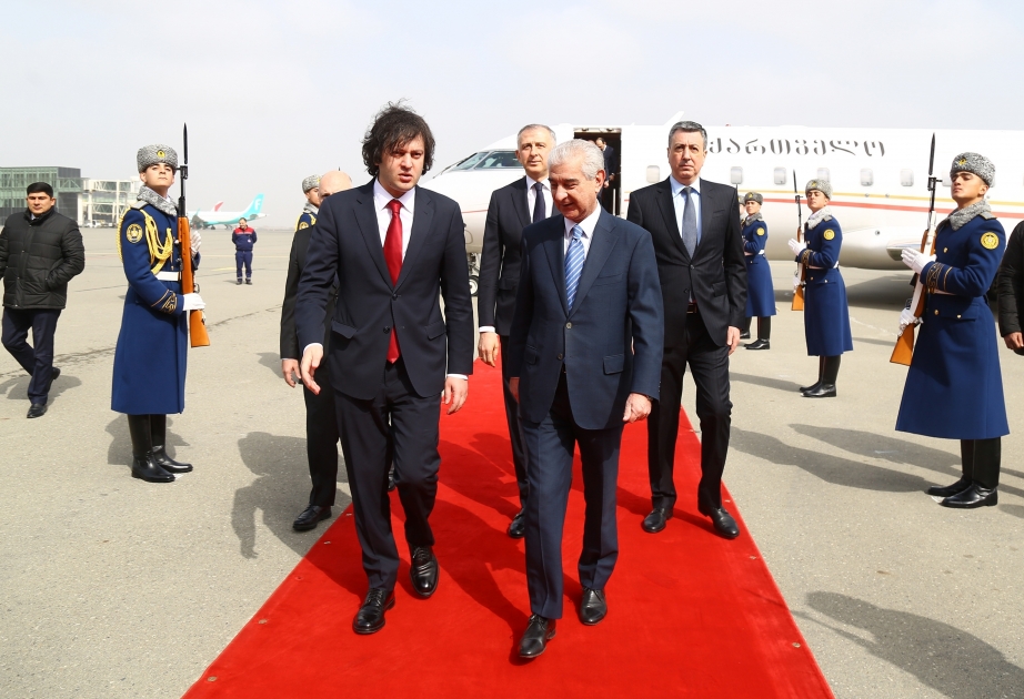 Georgischer Premierminister Irakli Kobakhidze zu Staatsbesuch in Aserbaidschan eingetroffen