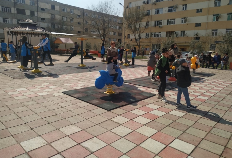 “Bizim həyət” layihəsi çərçivəsində Şirvanda növbəti abadlıq işləri görülüb