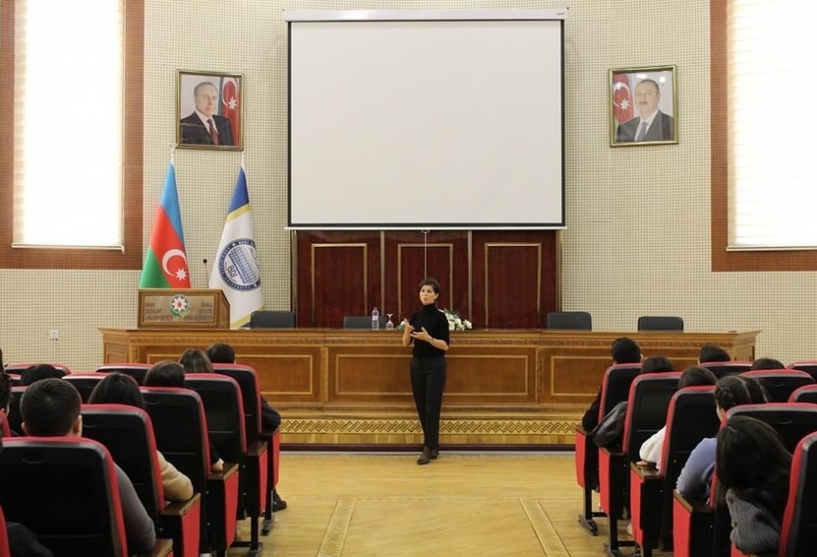 "Yüksəliş" müsabiqəsinin qalibi BDU-nun tələbələri ilə görüşüb