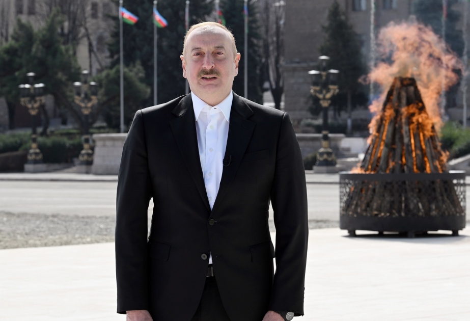 Presidente Ilham Aliyev: "Esta es la cuarta vez que enciendo una hoguera festiva en la tierra liberada de Karabaj"
